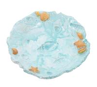 TOYANDONA Serving Platter with Large Storage Space Resin Mediterranean Blue Multi-Functional Use for Utensils and Snacks, for Dining Room or Living Room Tableware Tray
