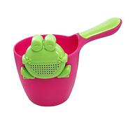 TOYANDONA Shampoo Cup Cartoon Frog Bathing Scoop with Safety Shower Outlet for Easy Rinsing Fine Water Output Non-Slip Handle Showering Water Ladle