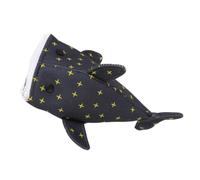 TOYANDONA Shark-Shaped Canvas Pencil Case with Large Capacity and Portable Convenience, Quirky Star Pattern Stationery Holder for Office and Home Use, Creative and Fun Pen Pouch