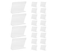 TOYANDONA Sign Holder Upright Design L Shaped Acrylic 20pcs Small Structure and Easy to Change Content Qr Code Stand for Price Tag Display Stands and Food Label Holders, for Convenience