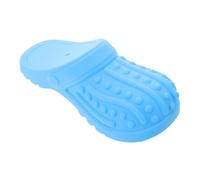 TOYANDONA Silicone Dog Chew Shoe Shape with Loud Squeaky Sound, Soft Blue Puppy Chewing for Teething and Interactive Play, 1pcs Pet Slippers for Training and Entertainment