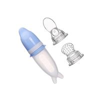 TOYANDONA Silicone Food Dispensing Spoon Feeder Bottle with Pacifier Flexible Squeeze Design for Easy Feeding Teething Relief Food Grade Silicone for Weaning and Training
