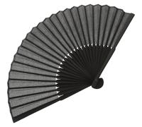 TOYANDONA Simple Black Fabric Folding Fan for Men with Lightweight Bamboo Frame and Carrying Bag Summer Handheld Portable Fan for Male Cooling