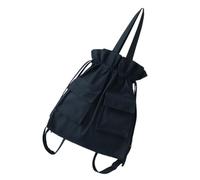 TOYANDONA Simple Canvas Drawstring Backpack Large Capacity Lightweight Student Shoulder Storage Bag Japanese Style for School Daily Use