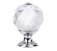 TOYANDONA Simple Crystal Ball Pull Handles 10pcs 25mm Single Hole with Silver Base for Modern Cabinet Drawers and Wardrobe Furniture