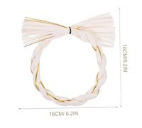 TOYANDONA Simple Raffia Paper Wreath Ring Handmade DIY Wreath Base for Wedding Christmas Front Door Decor Natural White and Gold Twine Home Wall Hanging