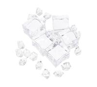 TOYANDONA Simulation Acrylic Ice Cubes for Photography Props and Decoration Transparent Fake Ice Crystals with High Clarity Includes Large Cubes and Small Crushed for Vases Fish Tanks and