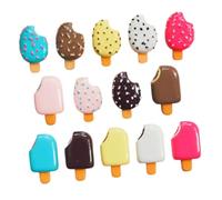 TOYANDONA Simulation Food Dessert Charms 14Pcs Resin Ice Cream Miniatures for DIY Phone Case Accessories and Craft Projects Suitable for