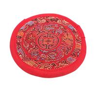 TOYANDONA Singing Bowl Base Sound Bowl Mat Prop Embroidery Cushion for Meditation Buddhist Ritual Implement Rounded Cushion
