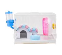 TOYANDONA Single Layer Small Acrylic Drawer Hamster Cage Compact Pet Breeding Villa Suitable for Hamsters and Chinchillas with Random Accessory Color Random Color