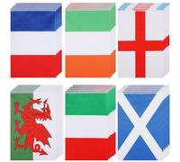 TOYANDONA Six Countries Nations Flags Bunting for Rugby Party Decoration, 30 Flags - 12M Long, Fabric Bunting of England, Scotland, Wales, Ireland, France, Italy for Bar Club Decoration