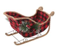 TOYANDONA Sleigh Xmas Pine and Prop Christmas Ornament with Cones Hemp Rope Fabric, Unique Delicate Decoration for Long Lasting and Fade Resistant Home and Christmas Party
