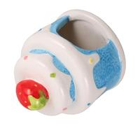 TOYANDONA Small Animal Ice Nest Hamster Cool Bed Multifunctional Space Enhances Sense of Security Ceramic Cartoon Cake Style Summer Play Habitat for Small Pets Guinea Pigs