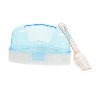 TOYANDONA Small Animals Bath Tub Five Pointed Star Design Skid Base Plastic Hamster Bathroom Pet Wash Basin for Bathing and Feeding Small Pets Blue Random Color