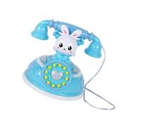 TOYANDONA Small Blue Vintage Style Telephone for Educational Playhouse Enhancing Hand-Eye Coordination and Finger Dexterity Safe Plastic Material for Role Playing and Social Skills