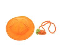 TOYANDONA Small Bunny Costume with Orange Hat and Carrot Pouch Rabbit Pet Decor for Holiday Spirit Adorable Small Hat and Pouch Outfit for Rabbits and Bunnies