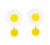 TOYANDONA Small Daisy Sunflower Earrings for Women Yellow Floral Acrylic Ear Ornaments Lightweight Summer Jewelry with High-polish Finish Comfortable and Design