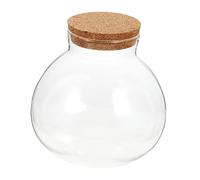 TOYANDONA Small Glass Terrarium Jar with Cork Stopper Closed Round Glass Display Bottle for Micro Plants and Moss for Home Decoration and Diy Gardening