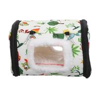 TOYANDONA Small Parakeet Hanging Nest Bed, Warm Cotton Plush Bird Hut with Hanging Chain, Winter Soft Snuggle Hammock for Cage Birds like Cockatiels and Budgies