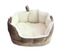 TOYANDONA Small Pet Bed for Guinea Pig and Rabbit, Soft Coffee Fleece Sofa with Easy Accessibility, Simple and Generous Design, Warm Sleeping Hideout for Small Pets