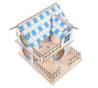TOYANDONA Small Pet Climbing Rack Double-layer Hamster House Villa Log Design Wood Material Safe Play and for Hamsters Gift for