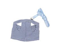 TOYANDONA Small Pet Harness and Leash Cotton Stripe Chest Strap Vest for Guinea Pig Chinchilla Rabbit Rat Squirrel Hedgehog Ferret Outdoor Walking Accessory Adjustable S Blue