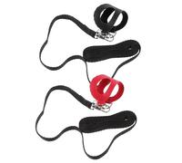 TOYANDONA Small Pet Harness Lead 2 Sets Rat, Chinchilla, Lizard, Iguana Bright Colour PU Polyester Crimson and Ebony 13X5X0.1Cm Walking and Training Rope