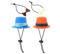 TOYANDONA Small Pet Outfit Hat and Bow Tie Polyester Material Adjustable Bow Tie for Guinea Pig Rabbit Holiday Dress