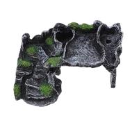 TOYANDONA Small Resin Turtle Basking Platform with Floating Rock and Plant Decor Aquarium Ramp for Reptiles Turtles Tortoises Easy-clean Floating Dock Healthy Growth and Natural Habitat