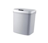 TOYANDONA Smart Grey Sensor Trash Can with USB Charging Infrared Knock Dual Mode Motion Lid for Kitchen Bedroom Office Anti-skid Base Automatic Closure Household Paper Basket
