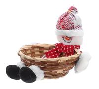 TOYANDONA Snowman Claus Christmas Candy Dish Basket Festive Xmas Table Centerpiece for Cookies Candy Nuts Holiday Treat Holder for Party Decor and Kitchen Counter Storage