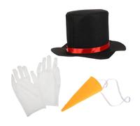 TOYANDONA Snowman Hat Carrot Nose for Christmas Decor DIY Snowman Dressing Accessories for Holiday Party