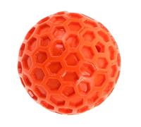 TOYANDONA Soft Natural Rubber Dog Ball for Small Dogs and Puppies Honeycomb Squeaky Chew for Mental Stimulation Durable Fetch Ball for Indoor Outdoor Play Easy Clean Orange
