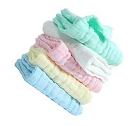 TOYANDONA Soft Newborn Facial Towels Baby Cotton Towel Set 5pcs Comfortable Absorbent Safe for Boys and Girls
