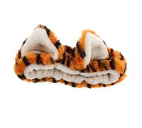 TOYANDONA Soft Plush Tiger Ears Headband for Skincare Face Washing and Mask Application Comfortable Hairband for Women and Gentle Elastic Animal Spa Accessory for Hair Protection