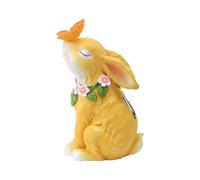 TOYANDONA Solar Glowing Bunny Figurine Garden Decor Cute Outdoor Rabbit Ornament for Home Durable Solar Powered Light Up Rabbit Statue Unique Craft for Garden Night Lighting Adorable Bunny
