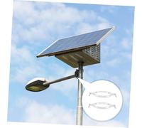 TOYANDONA Solar Light Pole Mounting Bracket Kit with Hoops and Iron Sheet for Streetlight and Utility Pole Installation for Outdoor Solar Lamps Easy Setup