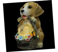 TOYANDONA Solar Powered Dog Shape Garden Light Resin Ornament Outdoor Solar Lamp Night Light Decorative Statue for Garden Decor