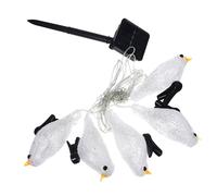 TOYANDONA Solar-Powered LED Robin Bird String Lights Solar Panel Outdoor Garden Decor Lamp for Patio Party Ambiance Energy-Saving White Light Birds Per Strand