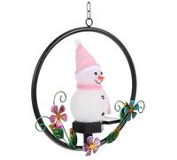 TOYANDONA Solar Powered LED Snowman Wind Chime Garden Lamp Durable Outdoor Decoration with Energy Saving Auto Charging for Patio Pathways Christmas and Party Lighting