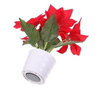 TOYANDONA Solar Powered Poinsettia Christmas Flowerpot Light Outdoor Garden Decor Energy Saving LED Xmas Decorative Light for Patio