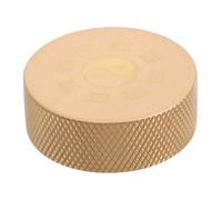 TOYANDONA Solid Brass Round Calligraphy Paperweight Decorative Weight for Documents Polished Chinese Style Desk Accessory for Home Office Artists Writers