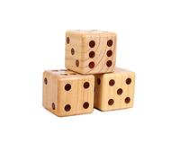 TOYANDONA Solid Wood Dice for Table Games Educational and Entertainment Prop Large Dice for Home School Bar and Party Use Natural Finish with Painted Unpainted Random Design