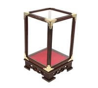 TOYANDONA Solid Wood Transparent Display Case for Collectibles Dustproof Glass Showcase Box for Dolls Figurines and Antiques with Lint Interior Storage for Home and Office Decor
