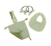 TOYANDONA Soothing Newborn Girl Includes Comfortable Security Blanket Drool Bibs Cute Animals Headband Hair Accessories for Shower Present