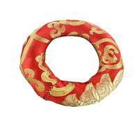 TOYANDONA Sound Bowl Mat for Singing Bowls with Cotton Cloth Material, Practical Fixing Function, Beautiful Design, Handmade Cushion for Buddhist Rituals and Meditation, Red Colour, Random Color