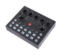 TOYANDONA Sound Card Digital Converter Warm-up Sound Effects DJ Mixer Board Voice Changer Colourful Lights Live Broadcast Equipment Audio Mixer Board for Computer and Mobile Phone