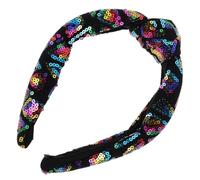 TOYANDONA Sparkly Wide Sequin Headband for Women Comfortable Knotted Glitter Hair Band for Travel Photoshoots and Party Accessories Soft Fit Hairwear Enhancing Fairy and Sweet Styles