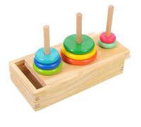 TOYANDONA Stackable Ring Wooden Puzzle for Cognitive Development Shape and Color Sorting Hand-eye Coordination Early Educational Play for Boys