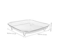 TOYANDONA Stainless Steel Air Fryer Rack Square Cooling Grilling Tray Oven Cooking Rack for Vegetables Meat Dehydration Small Indoor Grill